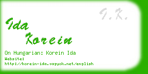 ida korein business card